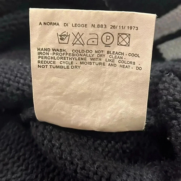 Armani Oversized Navy Colorblock Logo Sweater Made in Italy XL - Picture 11 of 11